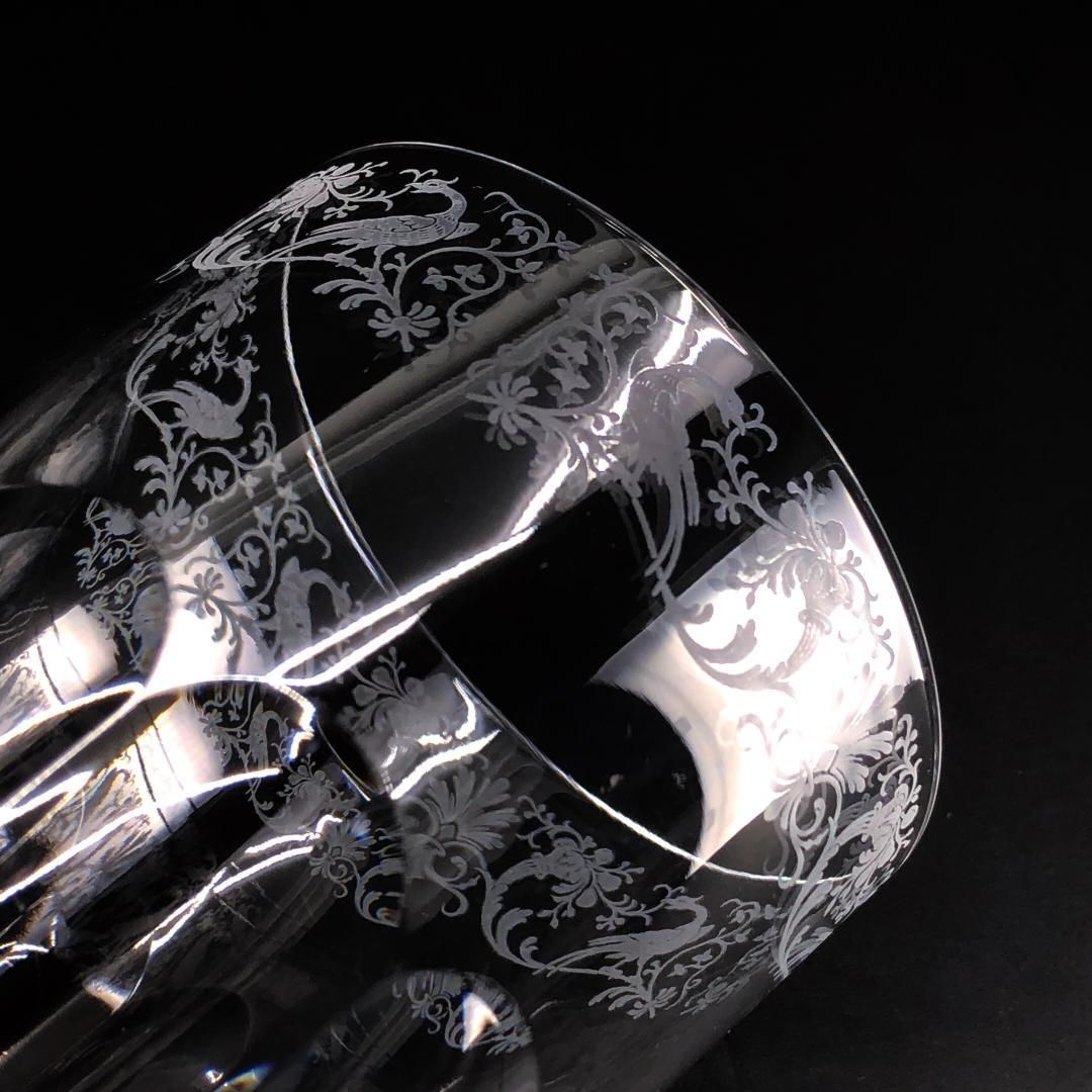 Baccarat バカラ キリンコレクターズ 鳥草花柄 ロックグラス クリスタルグラス クリア BC 528