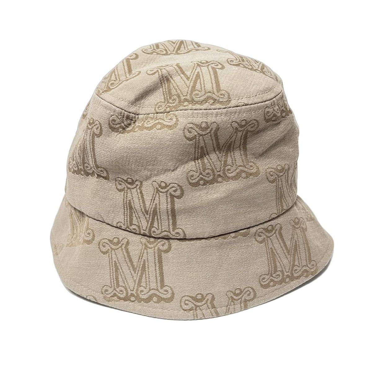 Max Mara マックスマーラ ハット 58 - ベージュ×ライトブラウン Mロゴ総柄 コットン