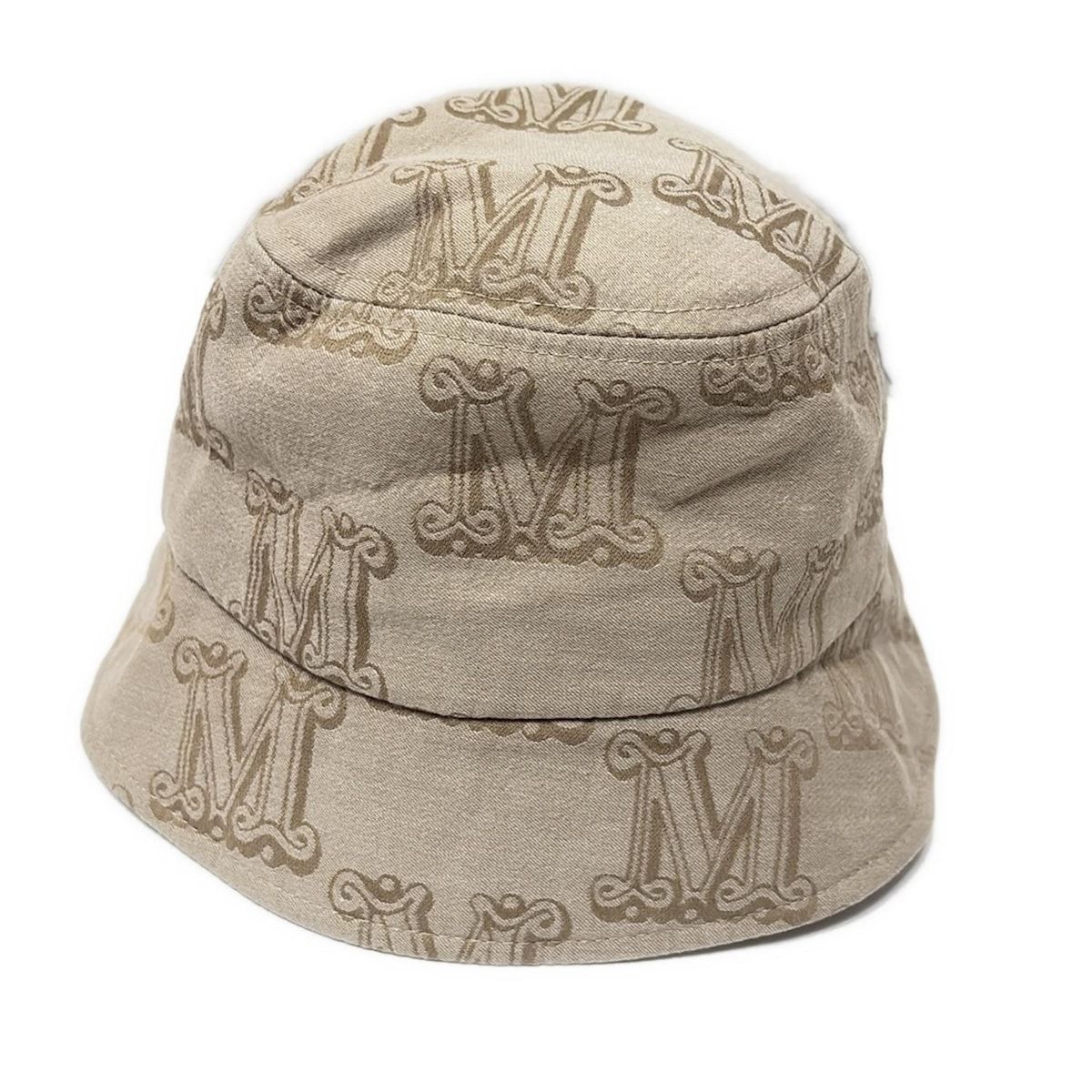 Max Mara マックスマーラ ハット 58 - ベージュ×ライトブラウン Mロゴ総柄 コットン