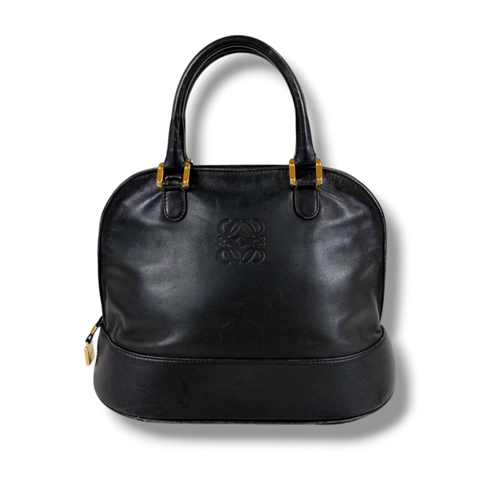 ロエベ LOEWE トップハンドルバッグ ブラック 黒 アナグラムロゴ レザー ハンドバッグ