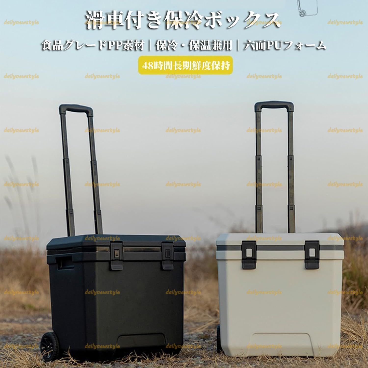  推薦 クーラーボックス キャスター付き大容量38 L 保冷ボックス アウトドア キャンプ用品 車載冷蔵庫 ポータブル冷蔵庫 おしゃれ 48時間保冷 保温保冷両用 クーラーバッグ 小型 キャンプ クーラーBOX 釣り用 アイスボックス 食品級PP素材 その他 快適グッズ 旅行小物