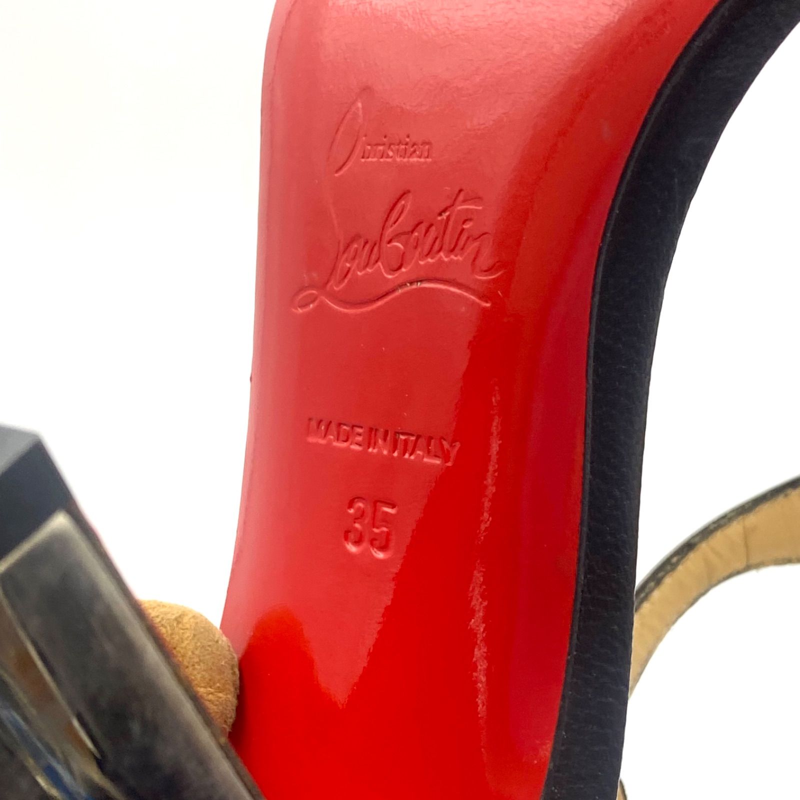  Christian Louboutin クリスチャン ルブタン ハイヒール パンプス シューズ スタッズ ブラック レッド 22.5 cm ハイヒール パンプス パンプス