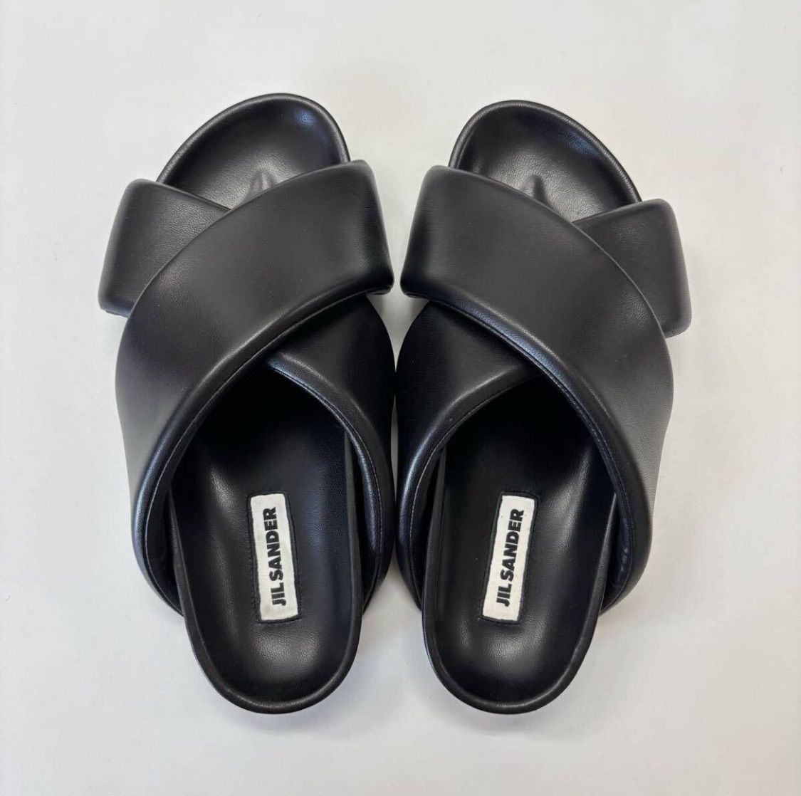 25 ss 2025 正規 JIL SANDER ジルサンダー クロス ストラップ サンダル SANDAL BLACK ブラック サイズ 43 定価107 800円 708-0300