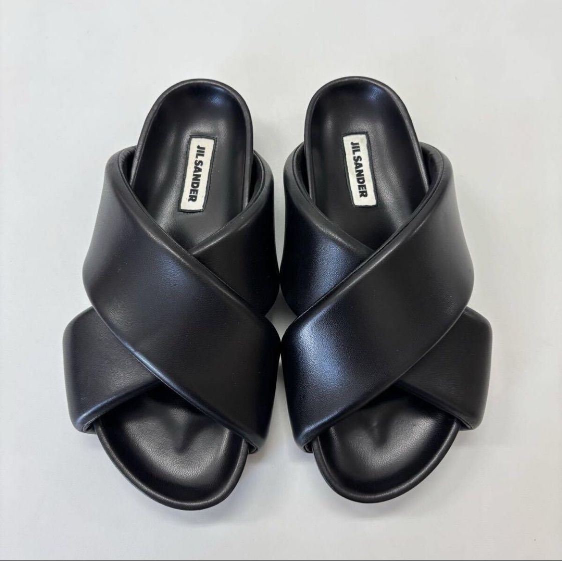 25 ss 2025 正規 JIL SANDER ジルサンダー クロス ストラップ サンダル SANDAL BLACK ブラック サイズ 43 定価107 800円 708-0300