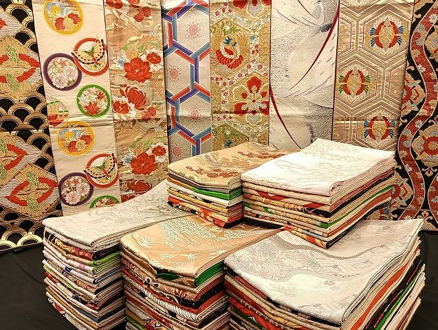平和屋着物 袋帯 西陣 まとめて100点 鳳凰 向かい鶴 孔雀 人物 蝶 風景 花柄 宝相華 佐賀錦 金銀糸 など あり 全て正絹 mmm078