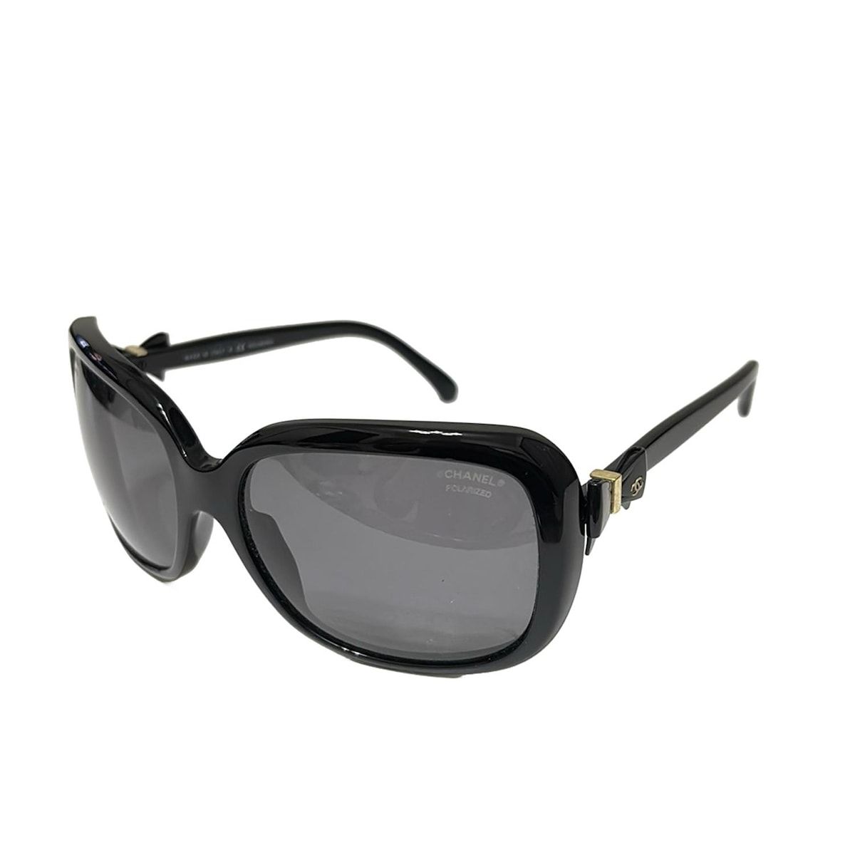 CHANEL シャネル サングラス - 5171 黒×ゴールド リボン ココマーク 偏光レンズ