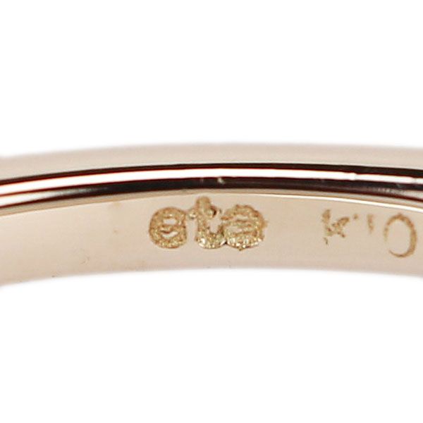 エテ ダイヤモンド リング K10イエローゴールド ete V字 ミル打ち