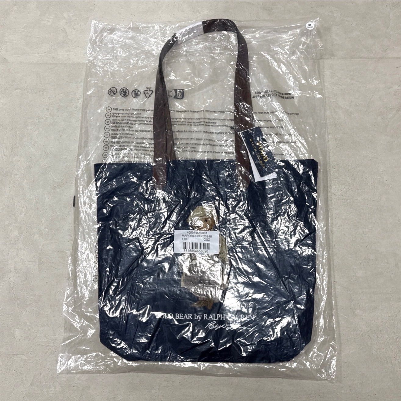 25 AW ポロラルフローレン ポロベア ツイルショッパー トートバッグ ネイビー