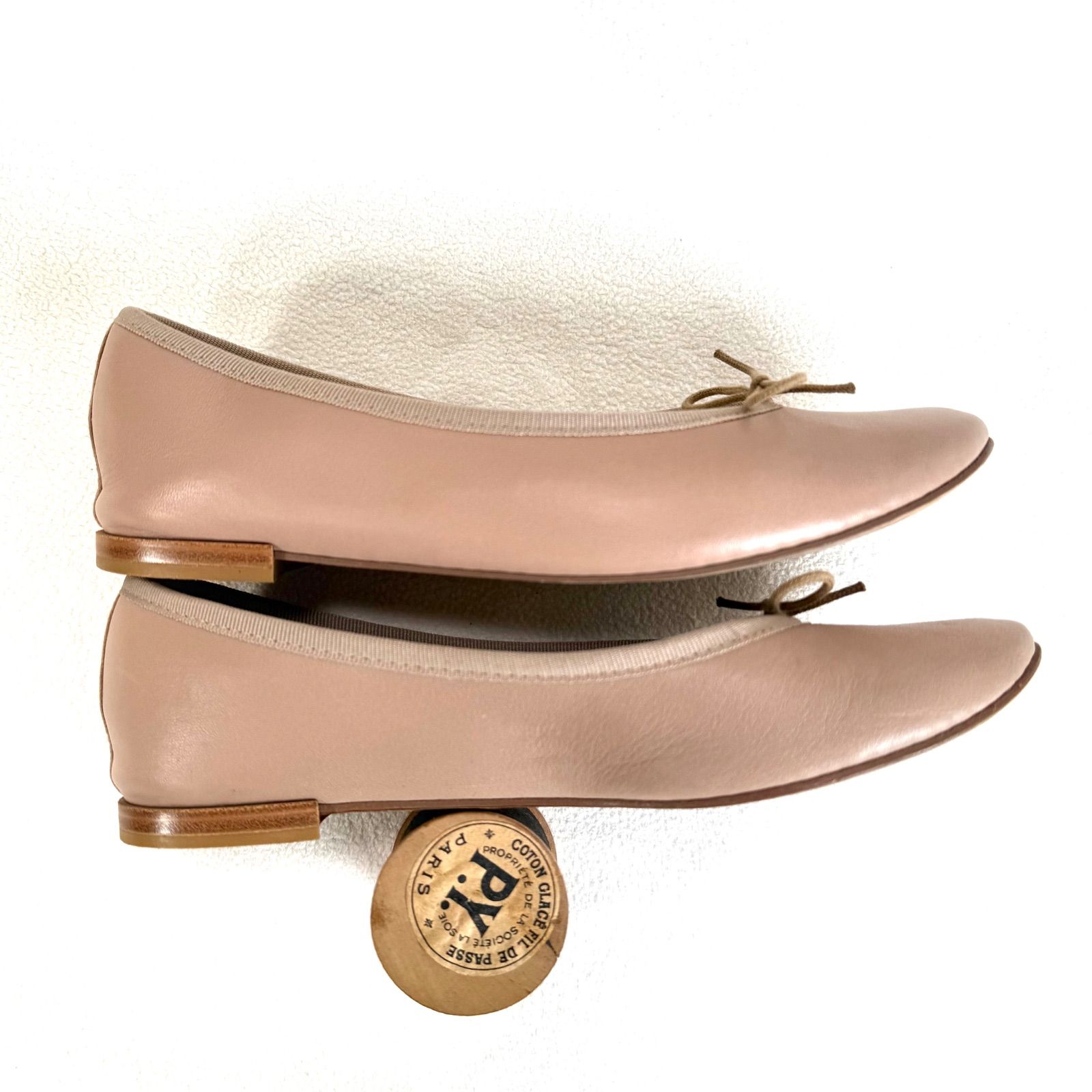 極美品✨レペット レザー フラット バレエシューズ グレーベージュ 38