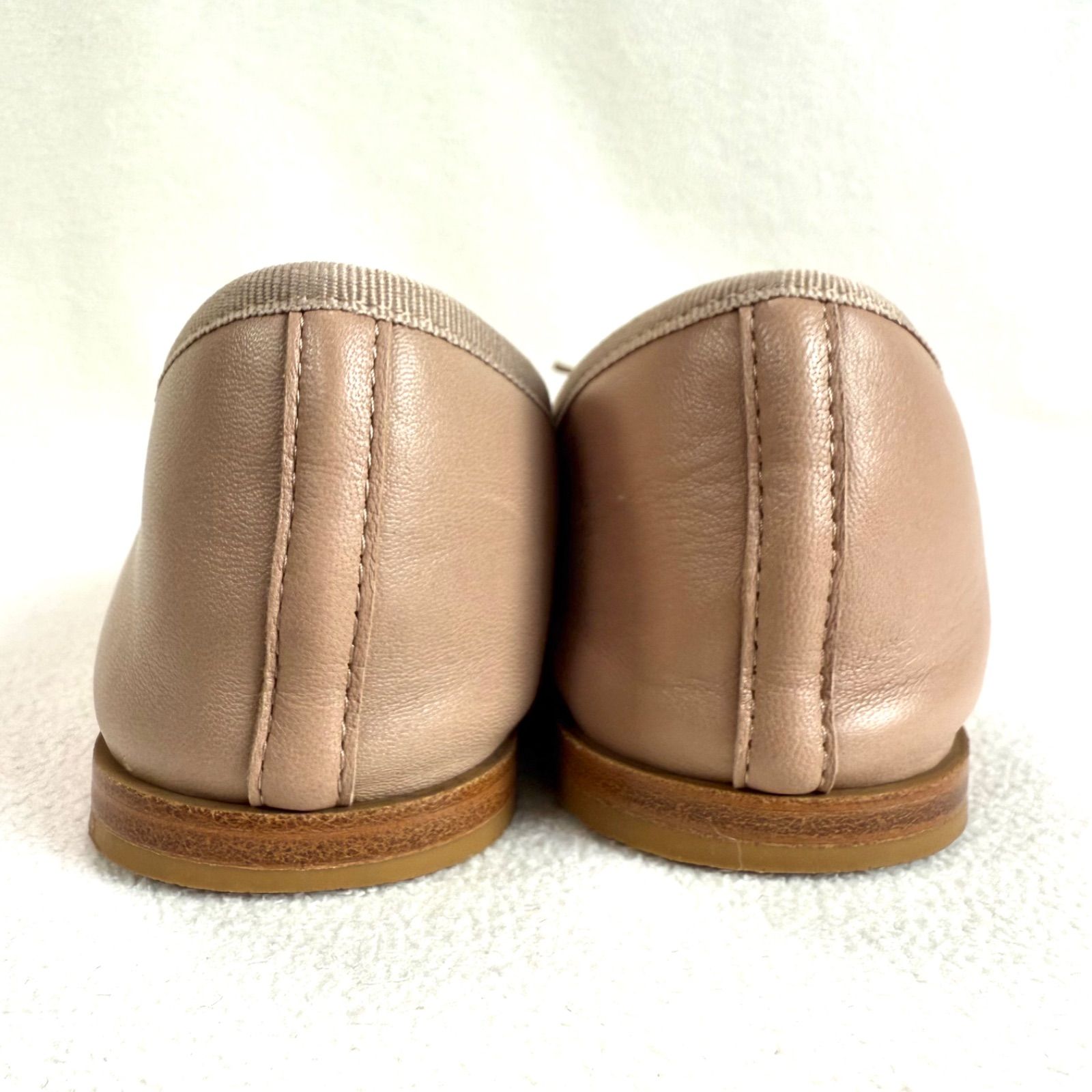 極美品✨レペット レザー フラット バレエシューズ グレーベージュ 38