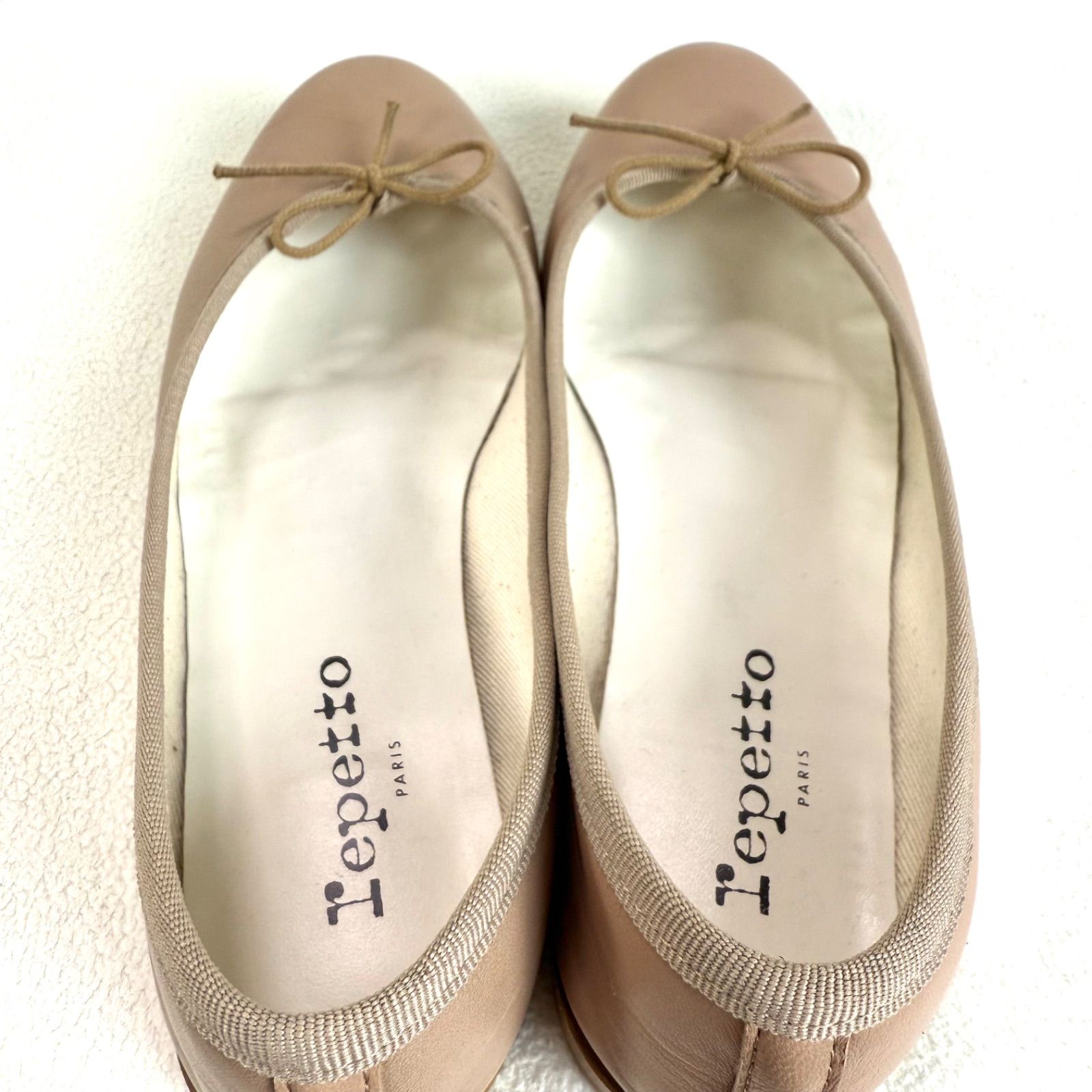 極美品✨レペット レザー フラット バレエシューズ グレーベージュ 38