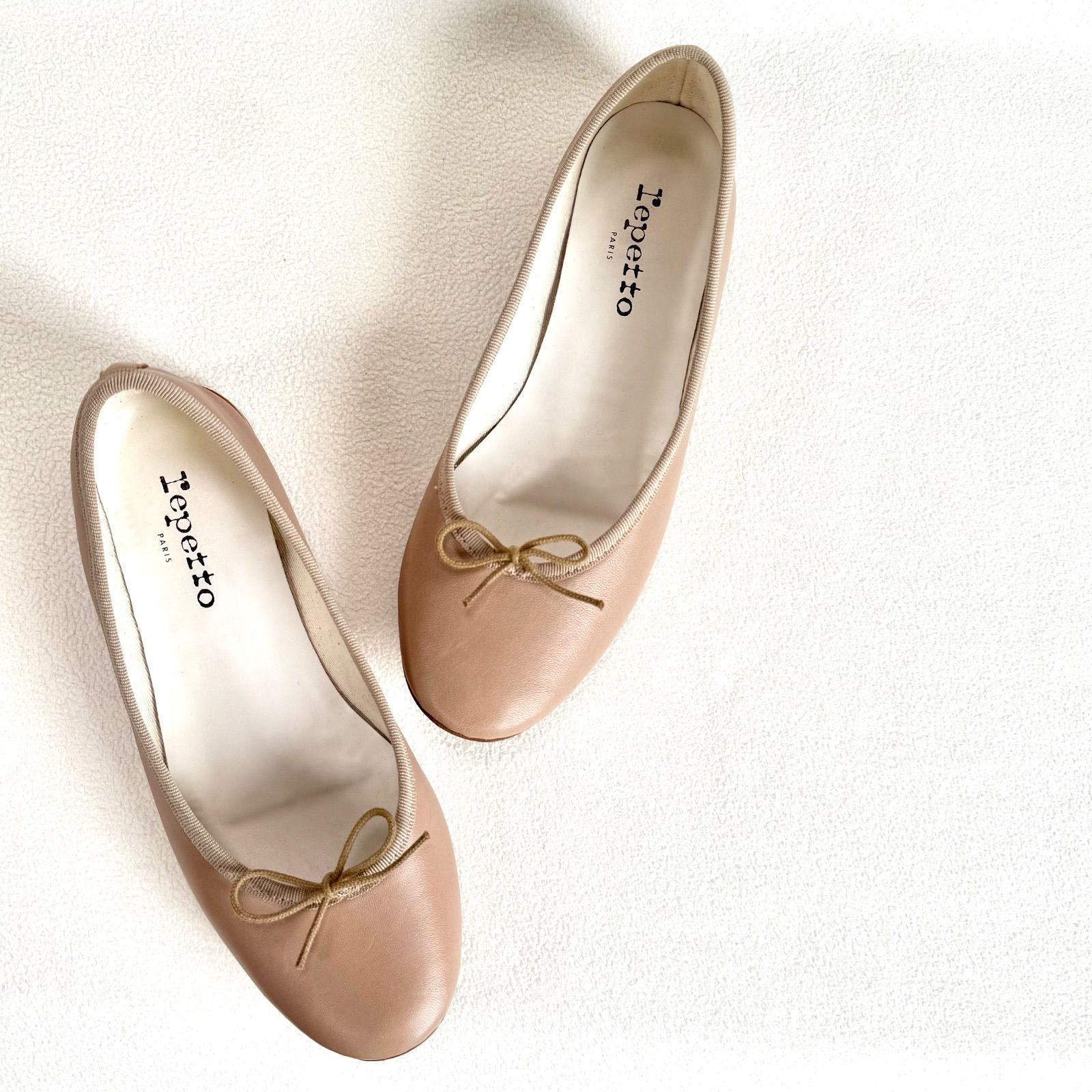 美品　Repetto バレエシューズ 38 極美品✨レペット レザー フラット バレエシューズ グレーベージュ 38