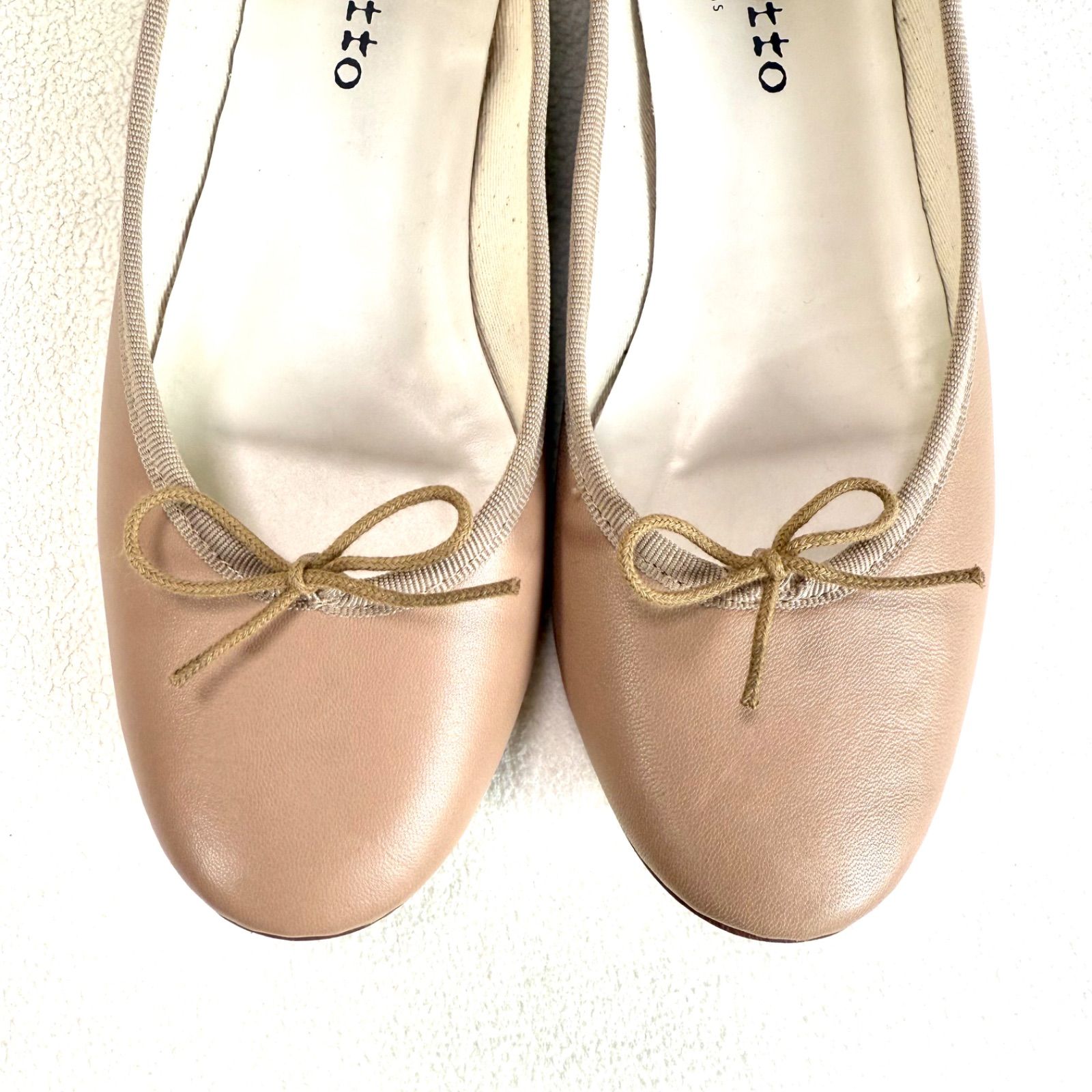 極美品✨レペット レザー フラット バレエシューズ グレーベージュ 38