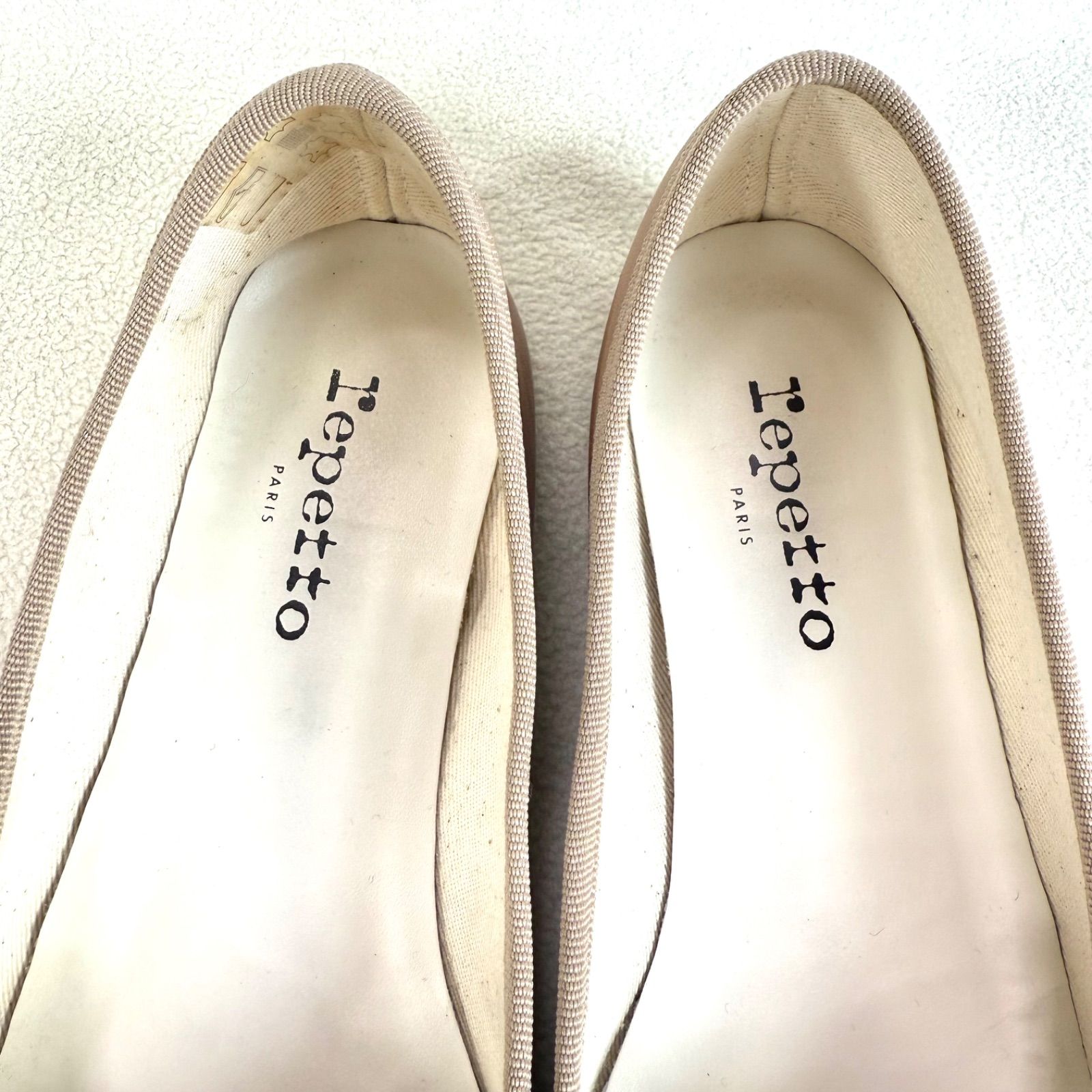 極美品✨レペット レザー フラット バレエシューズ グレーベージュ 38