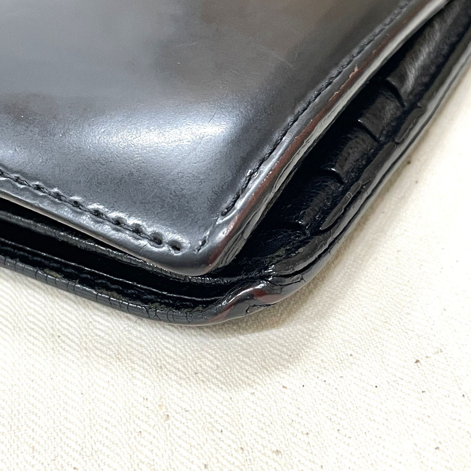 Camille Fournet カミーユフォルネ 二つ折り財布 レザー BLK/黒 札ばさ