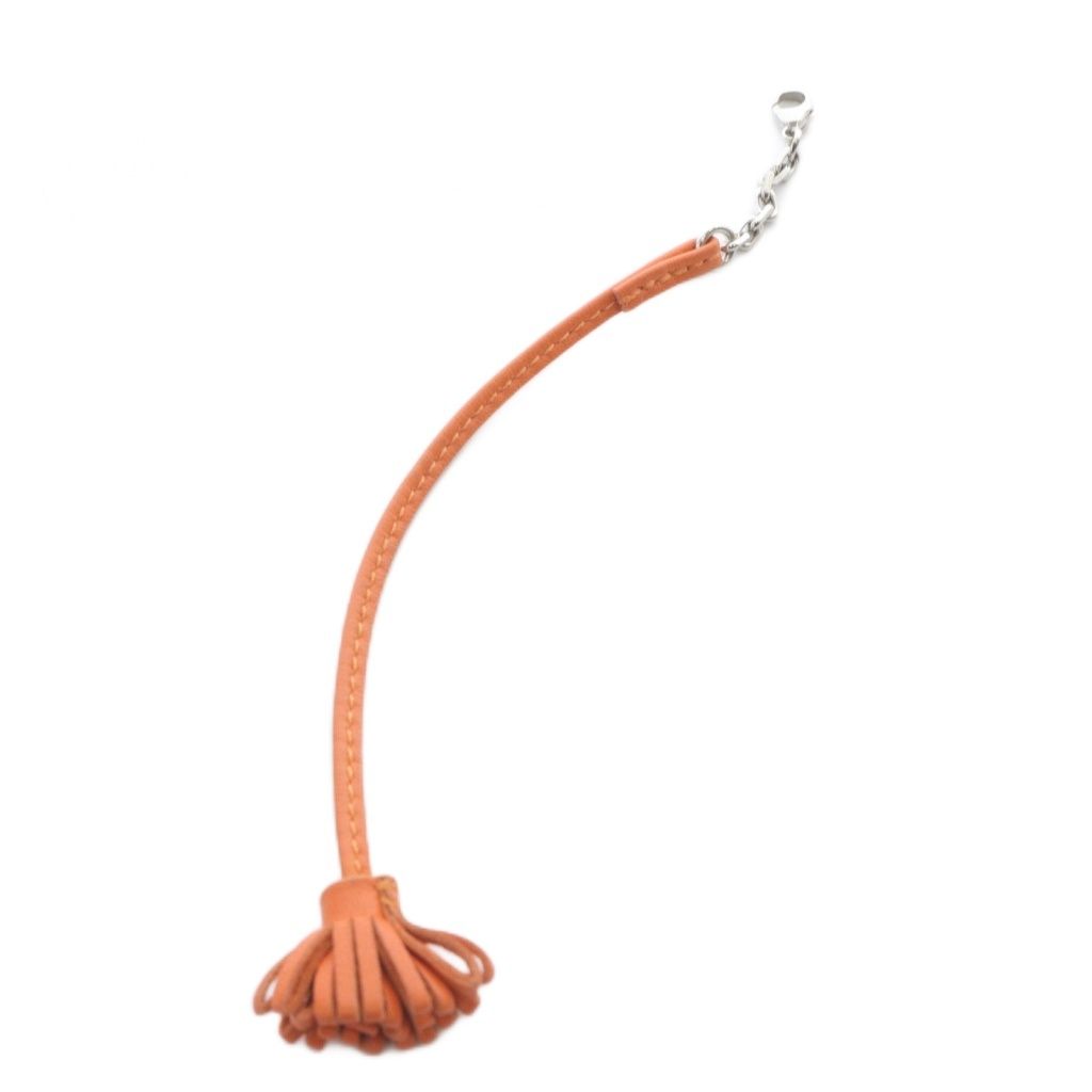 エルメス HERMES カルメンチータ 17 レザー チャーム ブックマーク オレンジ