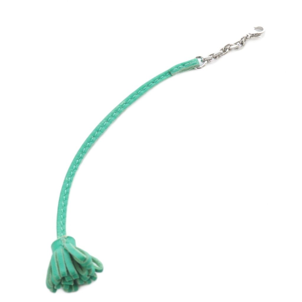 エルメス HERMES カルメンチータ 17 レザー チャーム ブックマーク 緑 グリーン