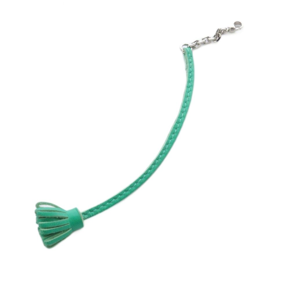 エルメス HERMES カルメンチータ 17 レザー チャーム ブックマーク 緑 グリーン