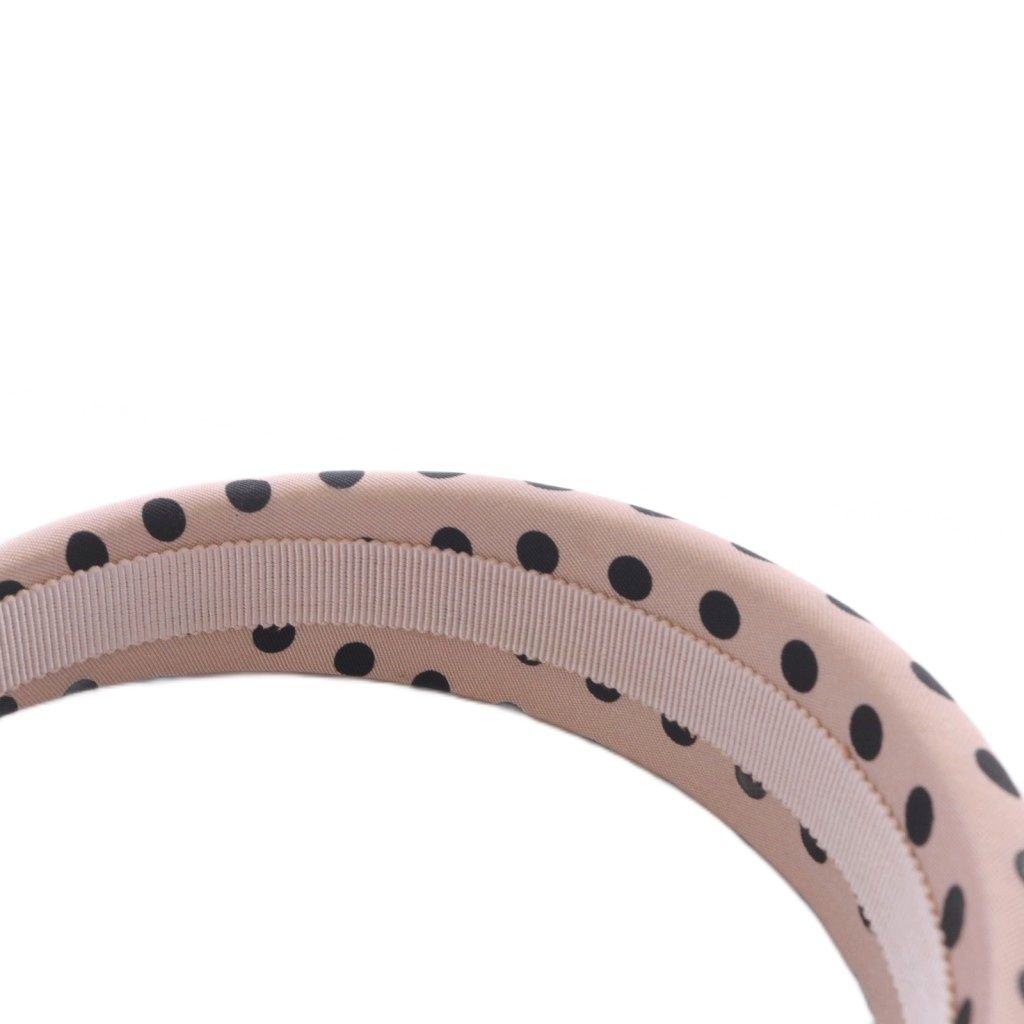 ミュウミュウ miumiu ロゴ刺繍 ドット カチューシャ ピンク 黒 ブラック DECORATOM_COM_BR