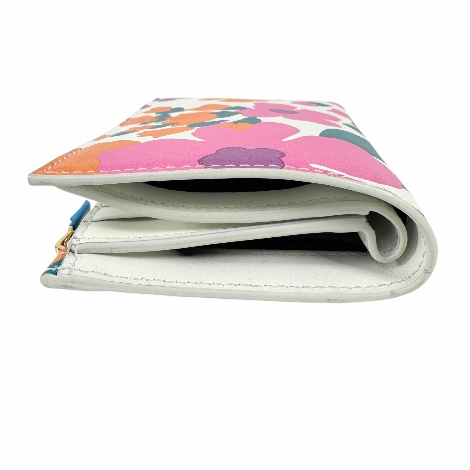 激安で季節を先取り。 サンローラン 二つ折り財布 ウォレット フラワー ホワイト系 J0557 強さ