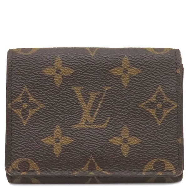 ルイヴィトン LOUIS VUITTON カードケース アンヴェロップ カルト ドゥ ヴィジット モノグラムキャンバス モノグラム ゴールド金具 茶 名刺入れ 定期入れ M63801 CA3187