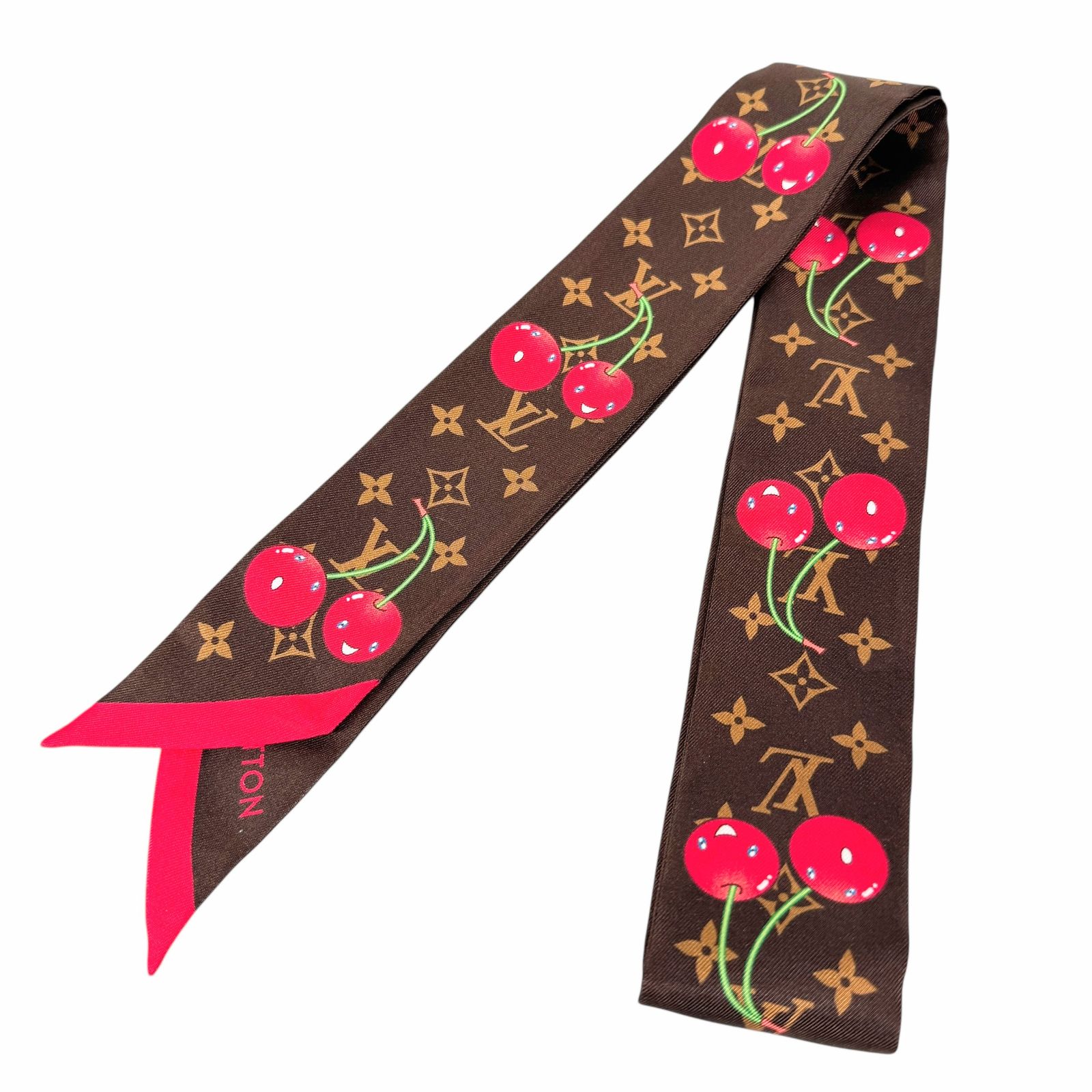 ルイヴィトン スカーフ バンドーBB モノグラムチェリー 村上隆 J0577