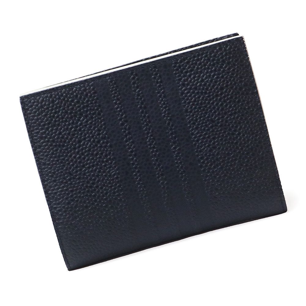 トムブラウン 二つ折り財布 カーフスキン レザー ネイビー MAW143A ゴールド金具 THOM BROWNE