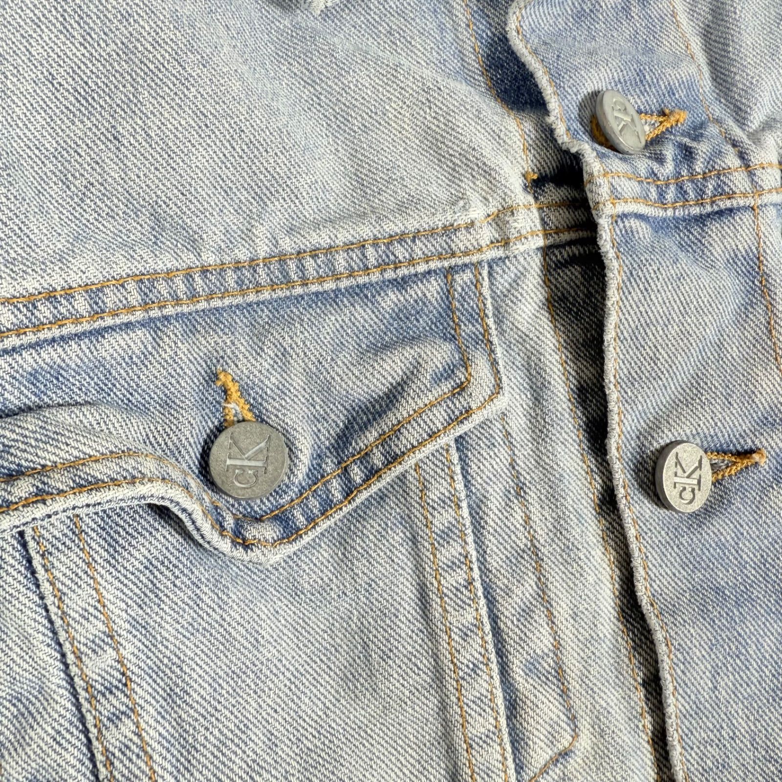 80s 90s ヴィンテージ CK Calvin Klein カルバンクライン デニムジャケット Gジャン Sサイズ ユニセックス C012 KANDAIZUMI_COM