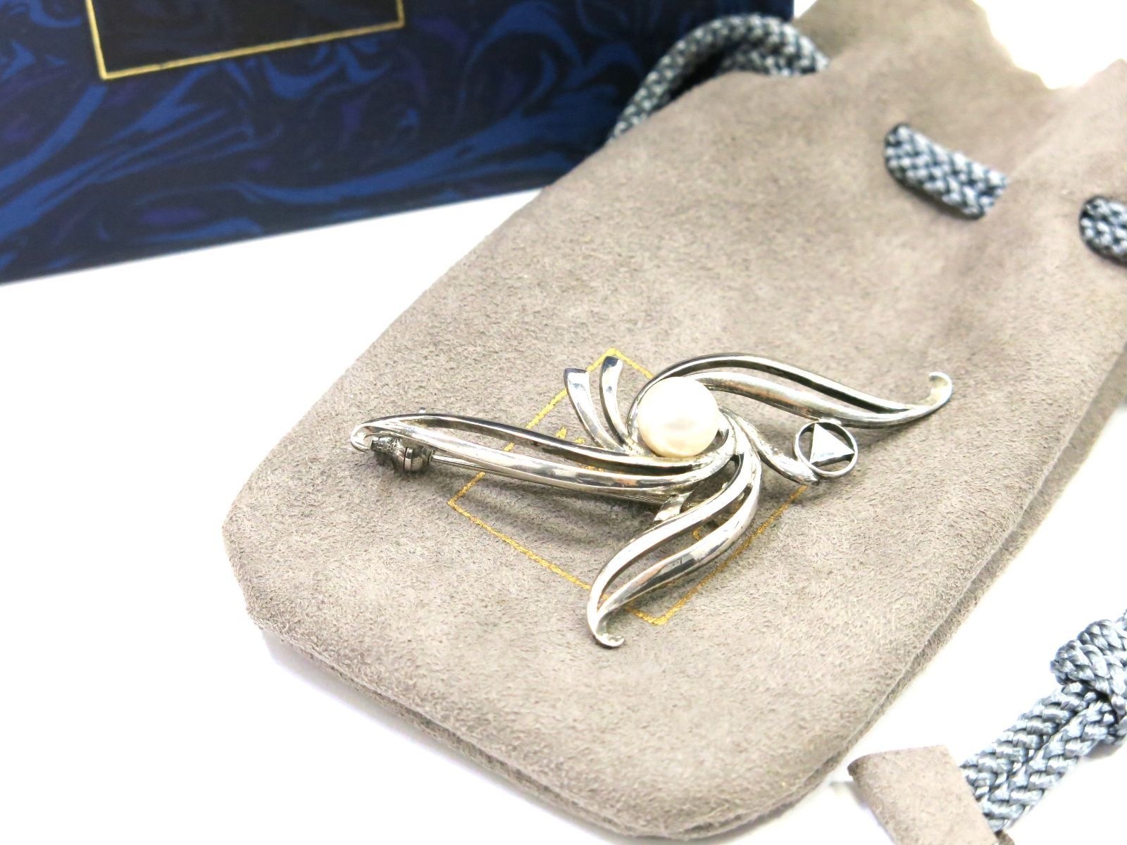 ミキモト ブローチ シルバー台座 1P 7mm アコヤ真珠 MIKIMOTO 18708210