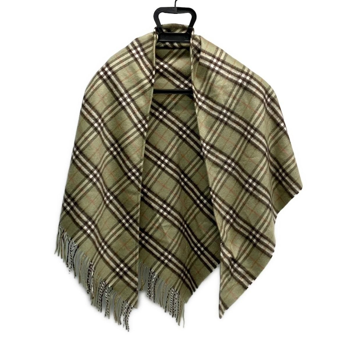 BURBERRY LONDON ENGLAND バーバリーロンドンイングランド マフラー カーキ ダークブラウン オレンジ チェック柄 カシミヤ