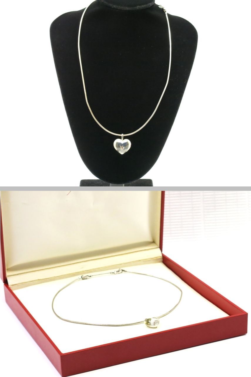 バカラ ネックレス シルバー金具 ハートモチーフ Baccart 18708211 