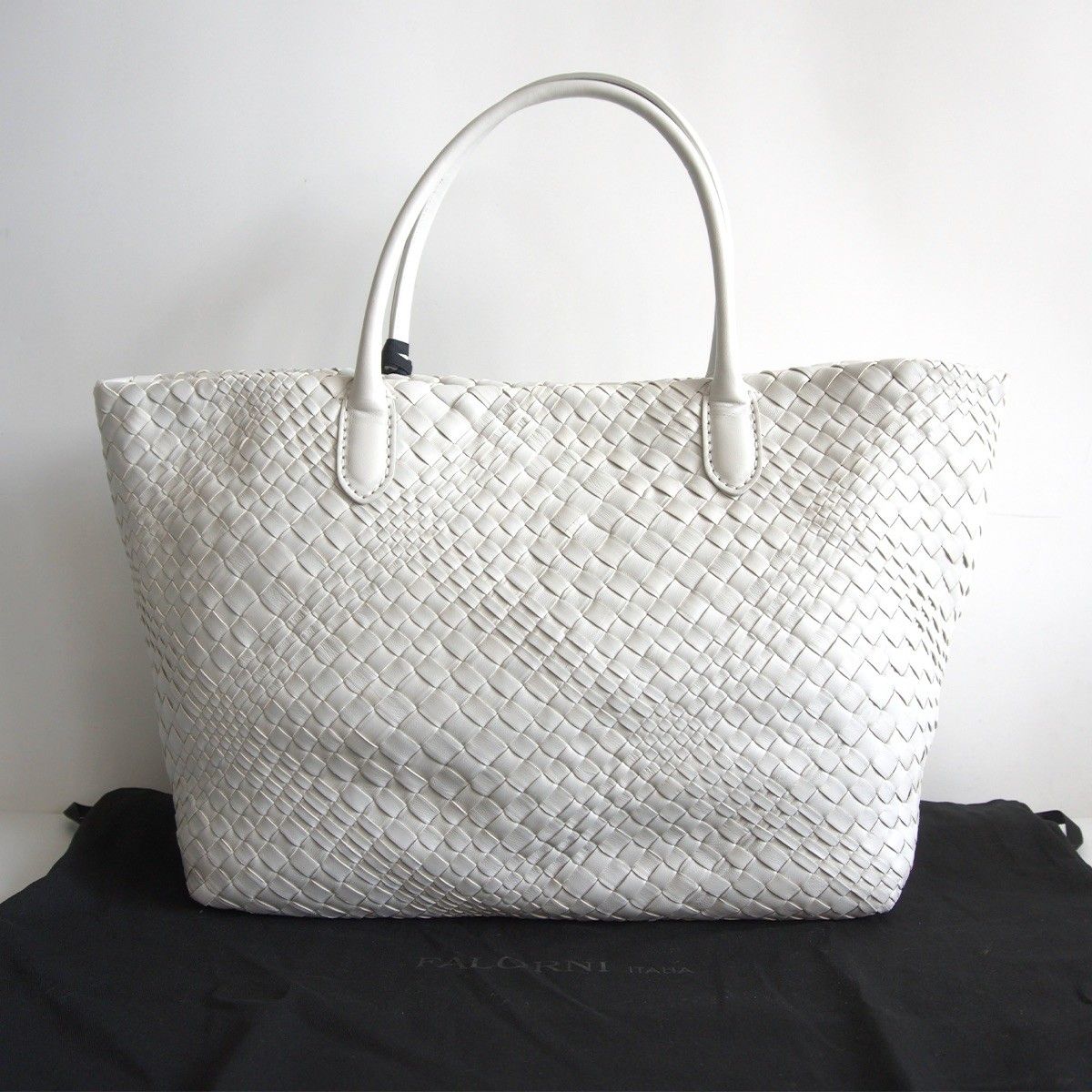 未使用品】FALORNI 【イントレチャート レザー トートバッグ 