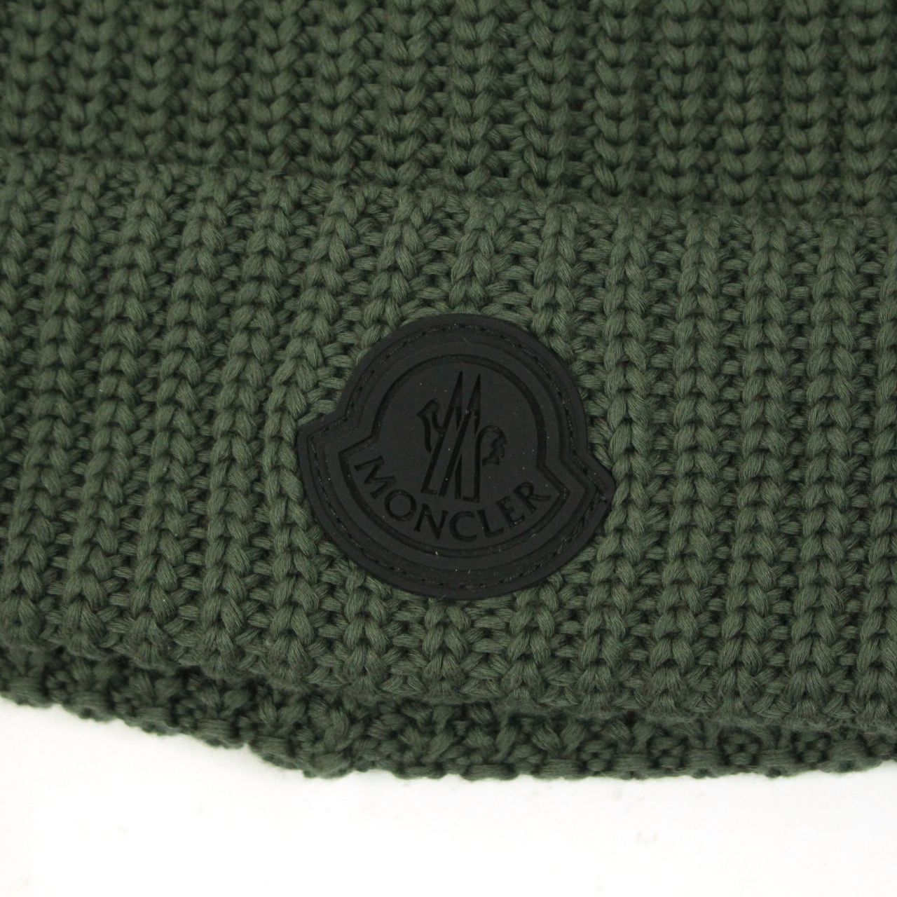  MONCLER MATT BLACK ニットキャップ ロゴ カーキ ニット帽 ビーニー 帽子