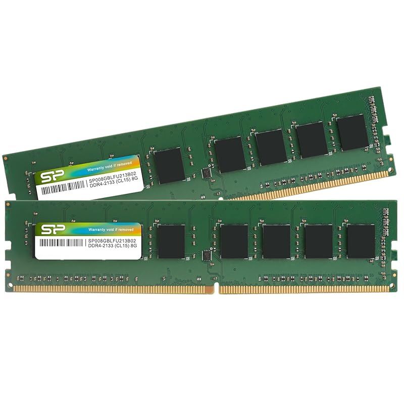 シリコンパワー デスクトップPC用 メモリ DDR4 2133 PC4-17000 8GB x 2枚 16GB 288Pin 1.2V CL15 SP016GBLFU213B22