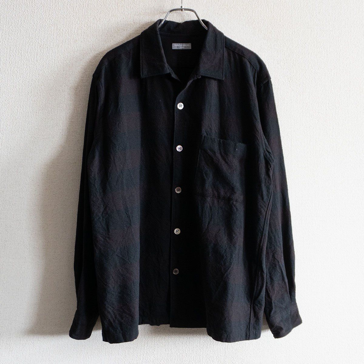 コムデギャルソン HOMMEプリュスシアー裏付きシャツブルゾン BLACK M