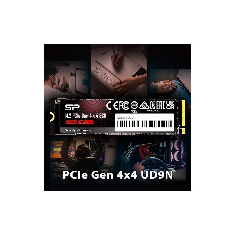シリコンパワー SSD 2TB 超高速 ゲーミングSSD Read 5 000MB s Write 4 800MB s 3D NAND M.2 2280 PCIe4.0×4 NVMe1.4 UD9Nシリーズ SJ02KGBP44UD9N05J5