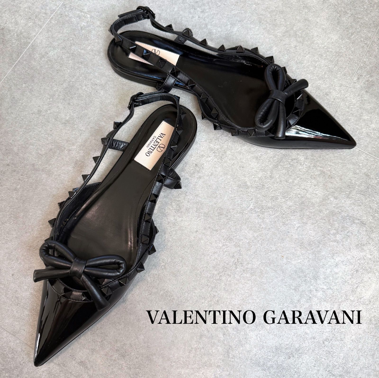 ヴァレンティノ　パンプス　エナメル　ロックスタッズアンクルストラップ　新品　36 美品 VALENTINO GARAVANI ヴァレンティノガラヴァーニ ロックスタッズ