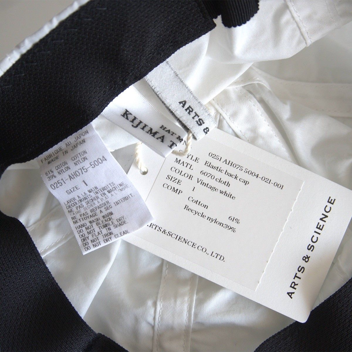 ARTS-SCIENCE×KIJIMA Elastic back cap 帽子 キャップ アーツアンドサイエンス キジマタカユキ