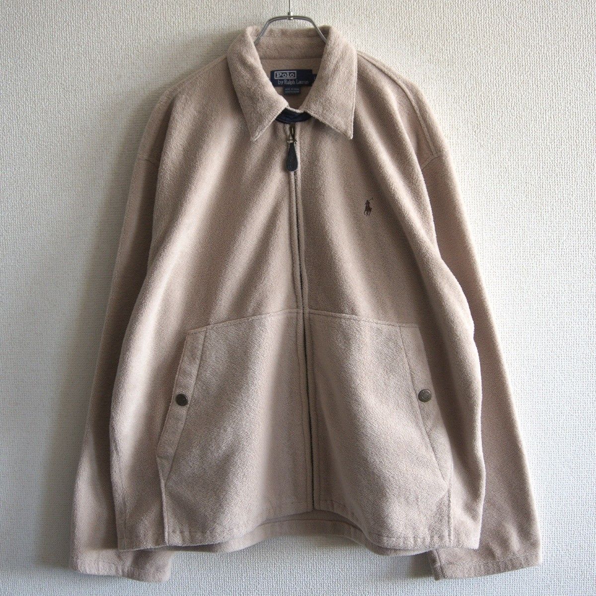 POLO RALPH LAUREN 90s ポニーロゴ フリース スイングトップ ベージュ 90年代 ポロラルフローレン 25110032