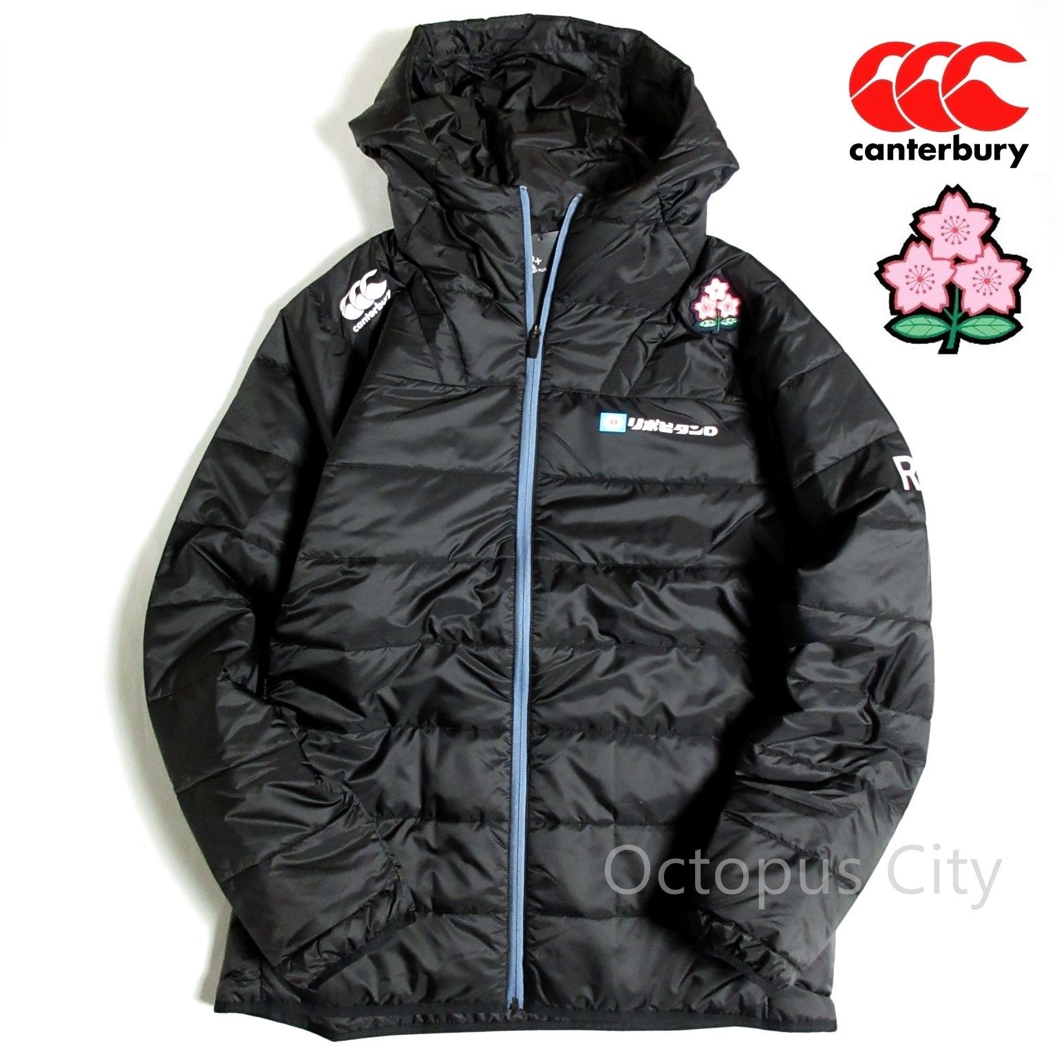 メンズ S M 4L 5L 定価42 900円 canterbury カンタベリー ラグビー日本代表モデル JAPAN ウォーマー ジャケット 中綿ジャケット フーディ 軽量 防寒 アウター R74065JP