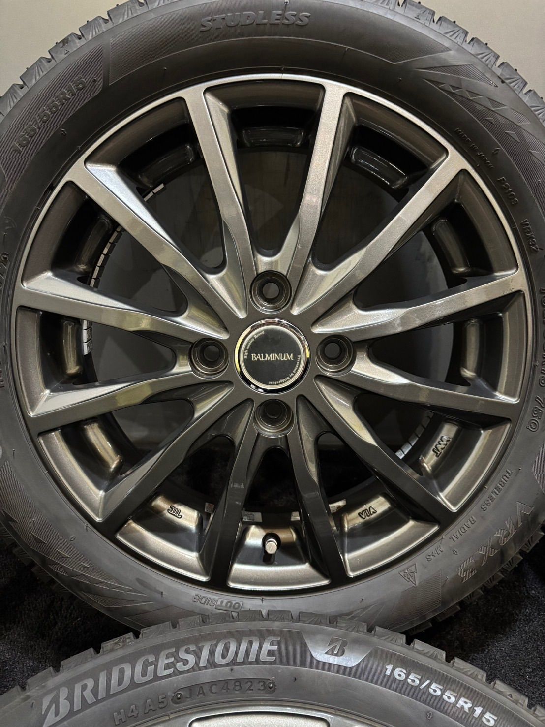 165 55 R 15 VRX 3 22年製 15インチ 4 5 J 48 100 H スタッドレス 4本 N BOX スペーシア タント 南1 K 525