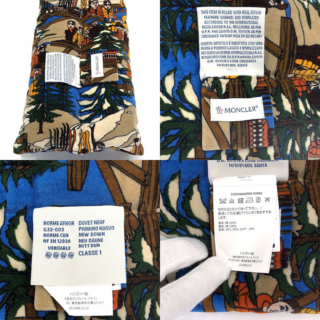 美品】MONCLER モンクレール／メンズ／ダウンマフラー／イラスト