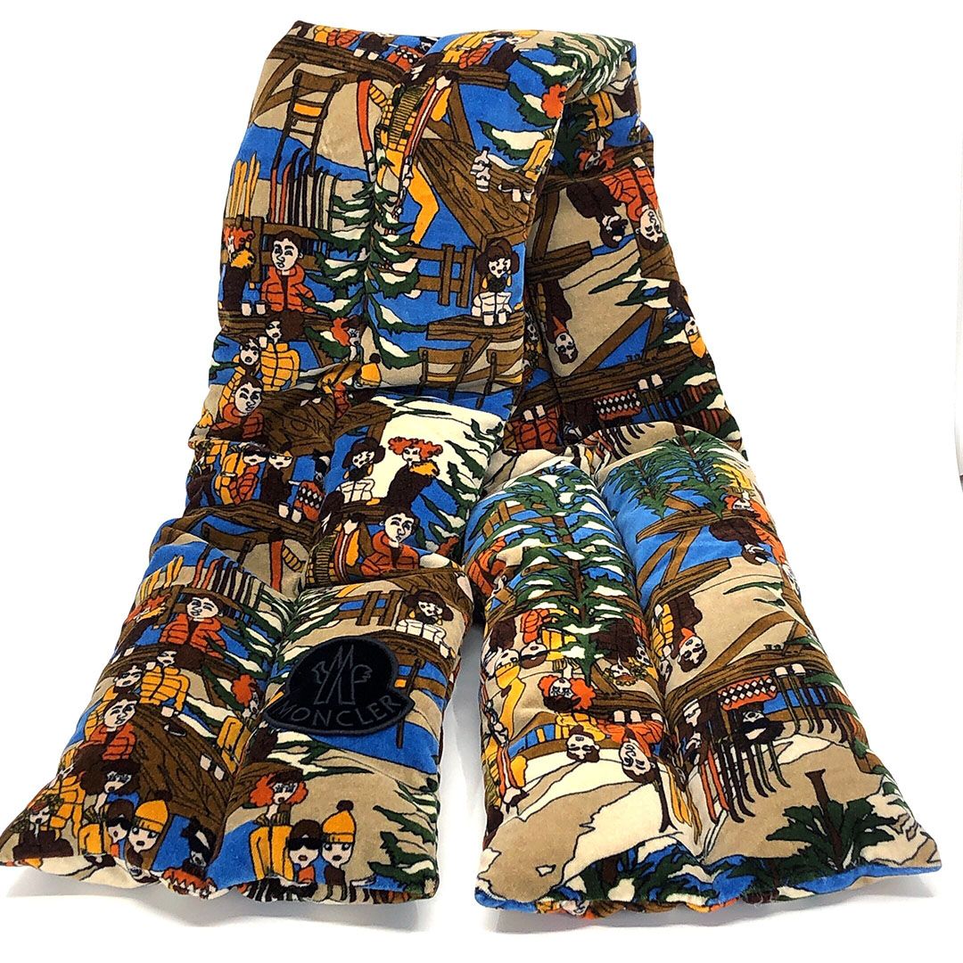 美品】MONCLER モンクレール／メンズ／ダウンマフラー／イラスト