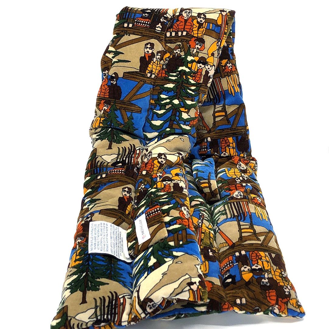  MONCLER モンクレール メンズ ダウンマフラー イラスト ダウン フェザー 総柄 マフラー 小物