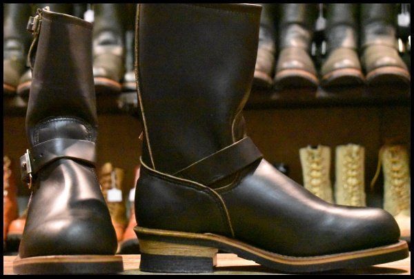 7.5D DEAD PT91プリント 96年 レッドウィング 2268 エンジニア ブラッククローム スチールトゥ プルオン ブーツ redwing HOPESMORE GP198