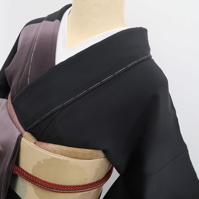 しつけ付き 雪輪×手刺繍 正絹付下げ着物 しつけ付き 雪輪×手刺繍 正絹付下げ着物 訪問着 付下げ 濃紺 雪輪 刺繍