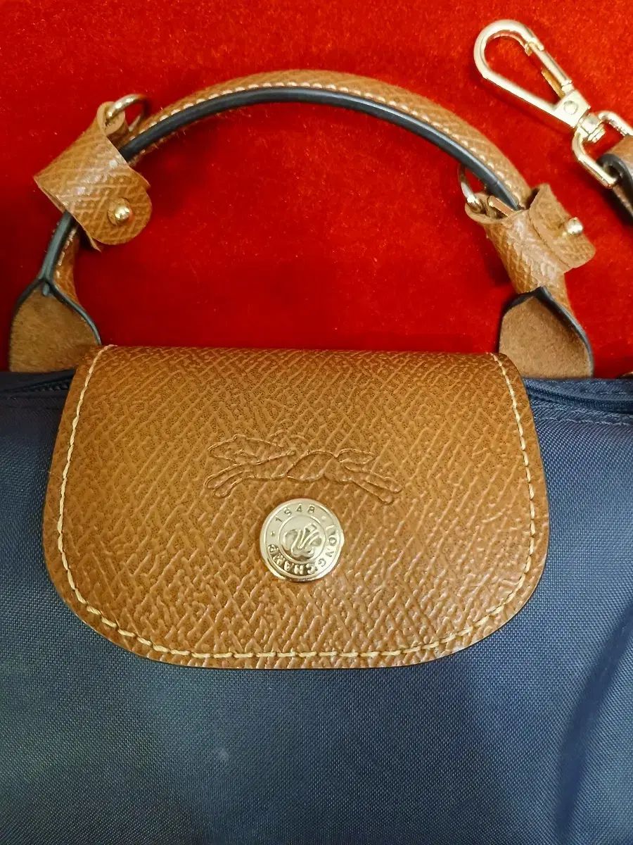 ロンシャン ル プリアージュ ミニ オリジナル ハンドル ポーチ ネイビー DECORATOM_COM_BR