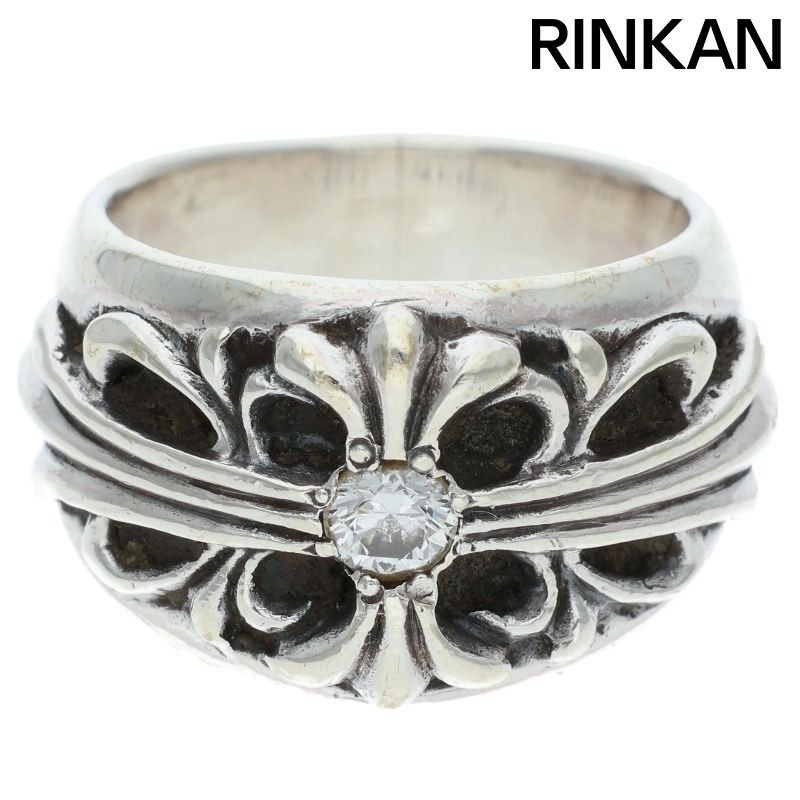 クロムハーツ FLRL CRS 1DIA フローラルクロス 1ダイヤ シルバーリング メンズ 12号