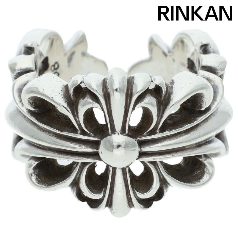 クロムハーツ DBL FLRL CRS ダブルフローラルクロス シルバーリング メンズ 19号