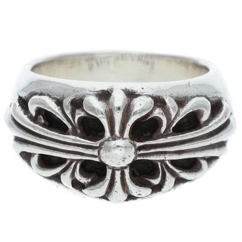 クロムハーツ FLRL CRS フローラルクロス シルバーリング メンズ 21号
